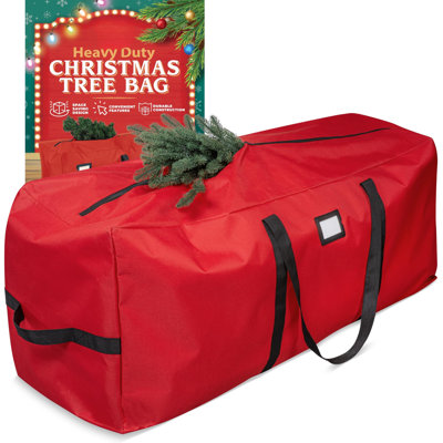 Christmas Tree Storage Bag Waterproof 9ft Red | Heavy Duty Fabric, Waterproof Design, Durable Handles, Zipper Closure, Fits Up to 9ft Artificial Christmas Tree