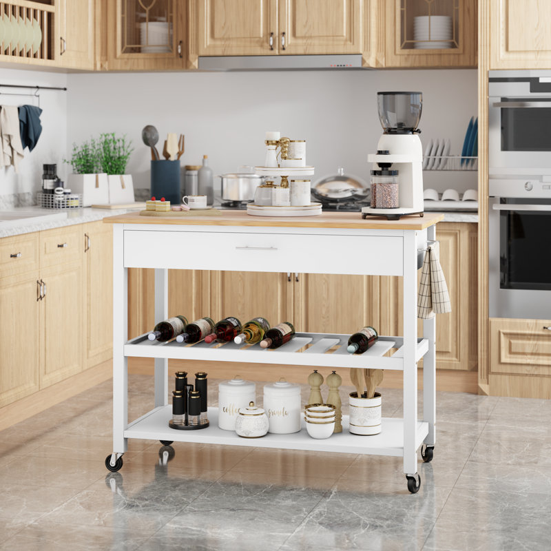 39.76 " W Kitchen Cart, White