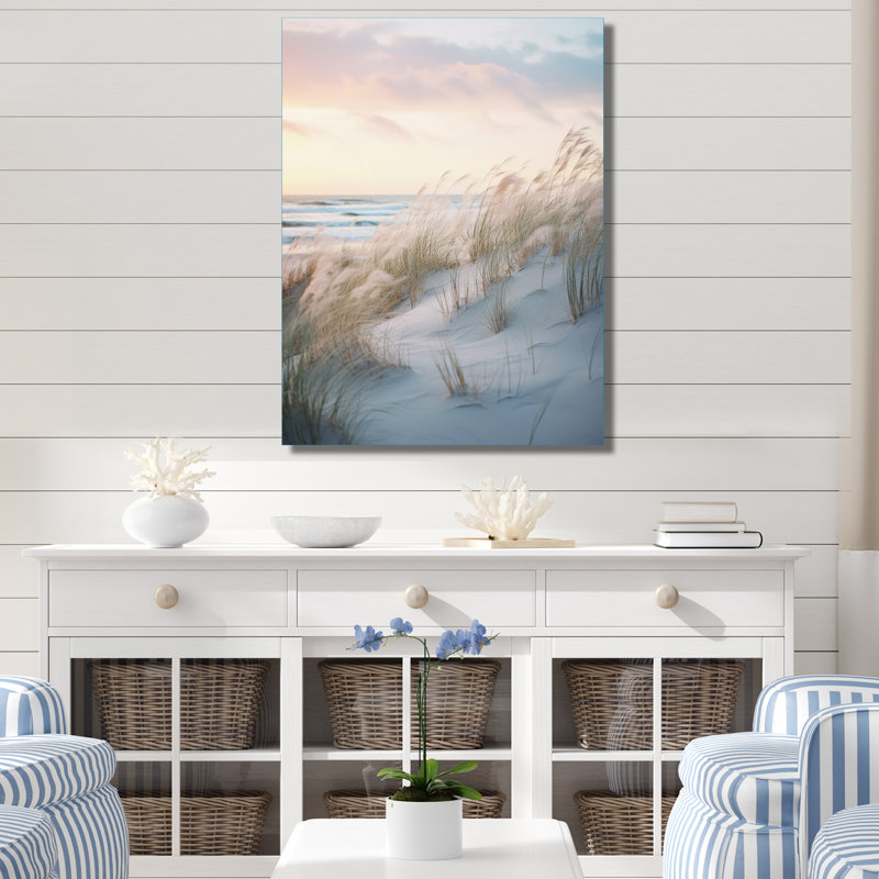 Beautiful Beach Wiew With - Décoration murale en métal nautique et plage, H 32 po x l 24 po x P 1 po