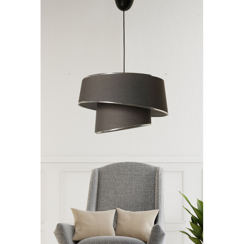 Lustre scandinave élégant, structure en métal, 27,6 po x 27,6 po x 7,9 po | Finition argent et anthracite | Certifié CE, douille E27 (40 W maximum) | Parfait pour les salles à manger et les espaces de vie modernes, design élégant et fonctionnel