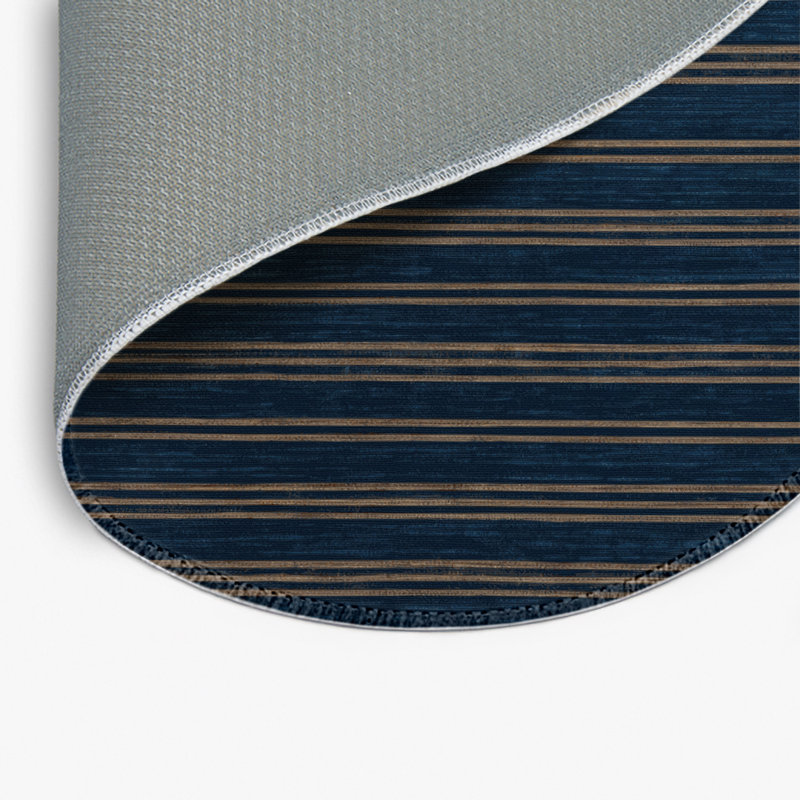 Tapis intérieur / extérieur gris HorizontalStripes, Rond 5 pi