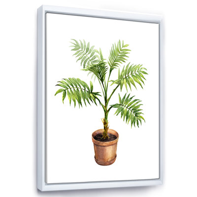 Palmier dans un pot de fleurs en argile - peinture sur toile