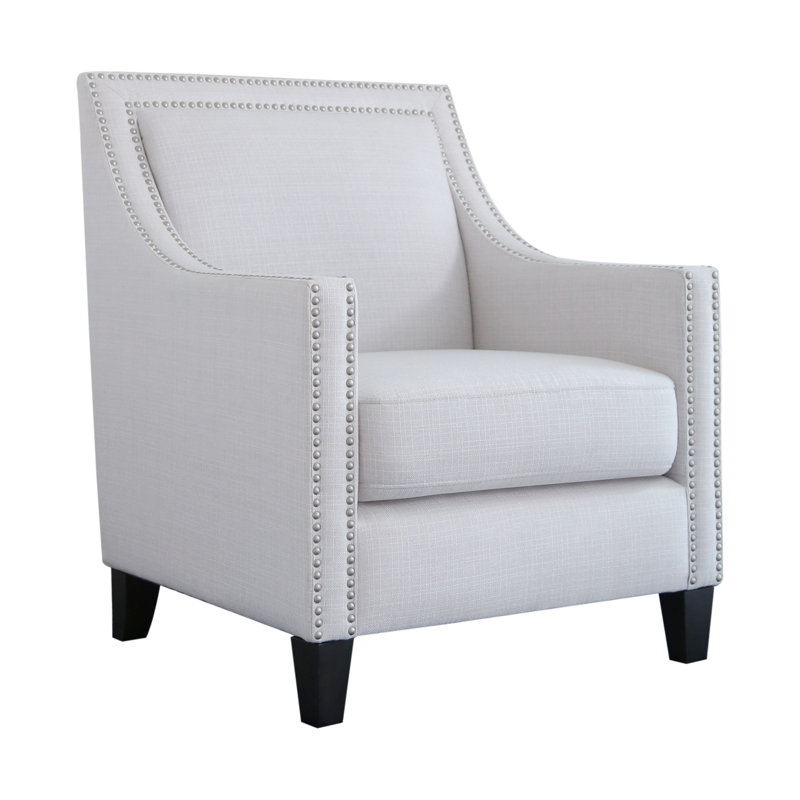 Fauteuil en polyester Hallie, Ivoire