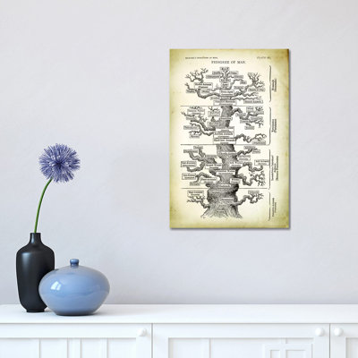Pedigree Of Man by PatentPrintStore - Wrapped Canvas Print