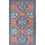 Vintage Glory Hand Hooked Wool Rug in Blue/Faded Red/Cream