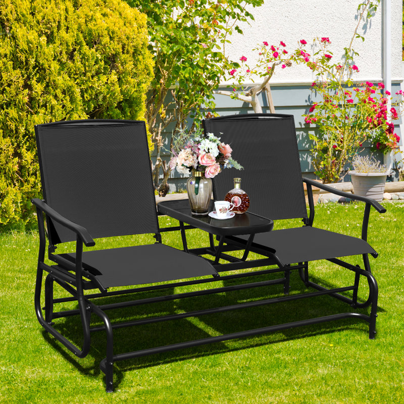 Banc oscillant pour 2 personnes Auyeung, Noir