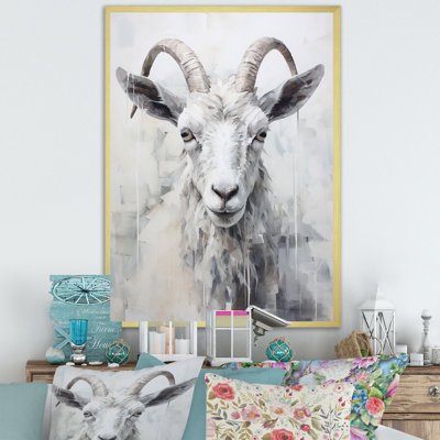 Dos et chèvre blanche sur toile