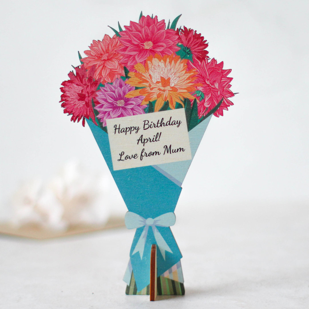 Jometh Personalised Birth Flower Card, November, Chrysanthemum
