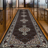Hand-Knotted High-Quality Black and Cream Runner