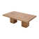 Firdows Modern Rustic 55" Solid Wood Double Pedestal Coffee Table With Butterfly Joint Inlay