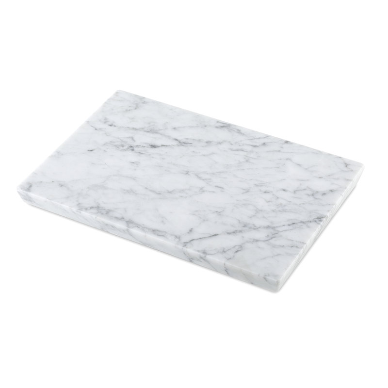 Planche à découper de luxe en marbre de granit Koville pour cuisine, rectangulaire, 12 x 8 po, Bianco Carrara
