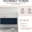 Meuble-lavabo 48 po avec lavabo en résine en forme de goutte - Moderne bleu marine fixé au mur-121042266