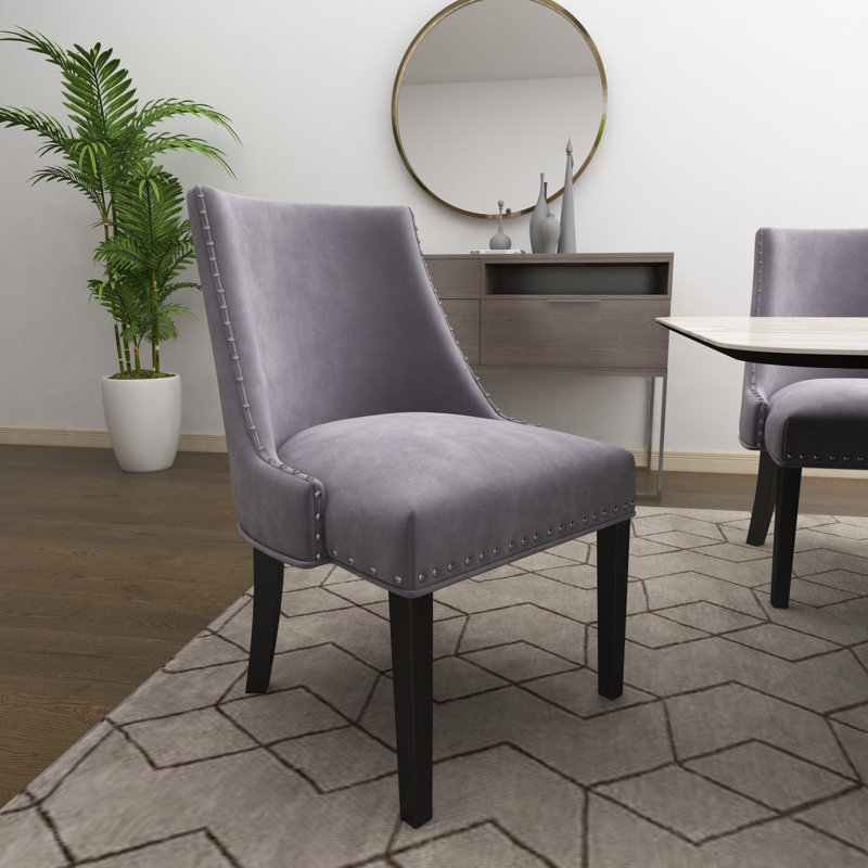 Chaise rembourrée Brazeal, Gris