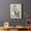 Fantastic Florals Fox, assis, reproduction encadrée - bois massif-1001001184-1001001213