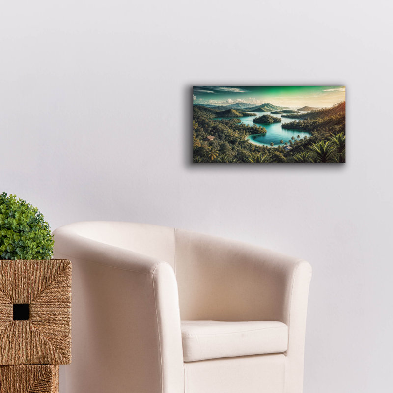 «Lush Greenery, Tropical Paradise» par Rey Klimt, art mural sur toile