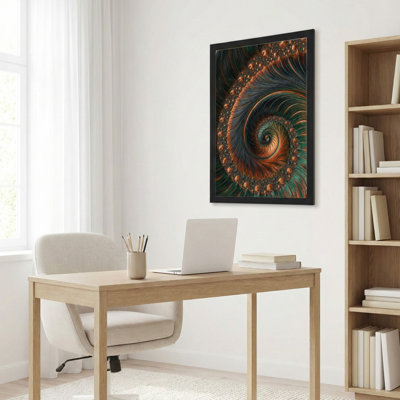 Abstrait fractal en spirale sur toile tendue, reproduction d'art sur toile, ensemble de 1