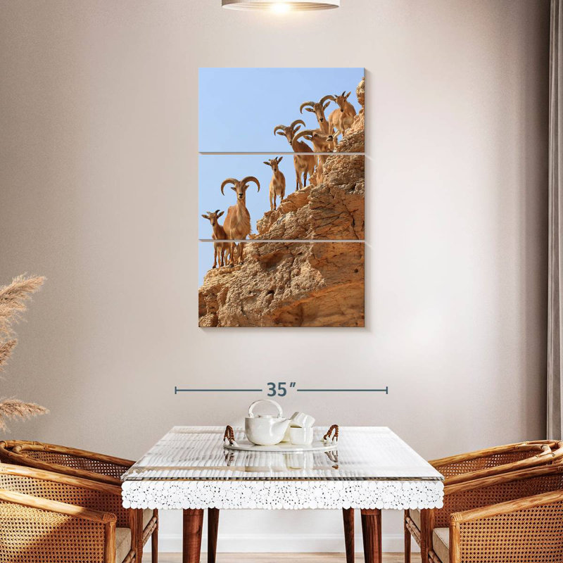 Brampt Goat Herd On Cliff, 45" H x 28" W