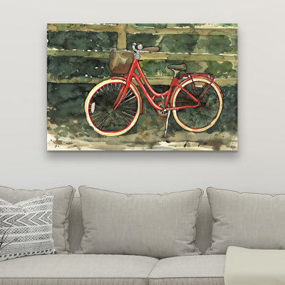 Riding in the Woods by Bicycle - Scenic Canvas for Home Decor