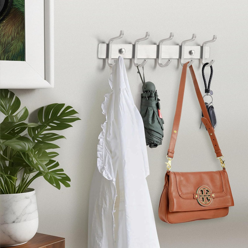 Petrika Stainless Steel Wall 10 - Hook Wall Mounted Coat Rack