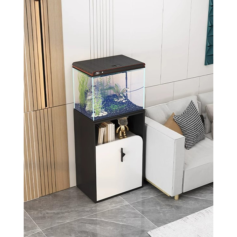 Réservoir d'aquarium en verre transparent à double couche, 26,42 gallons (H 51,42 po x l 31,50 po x P 13,78 p, Noir