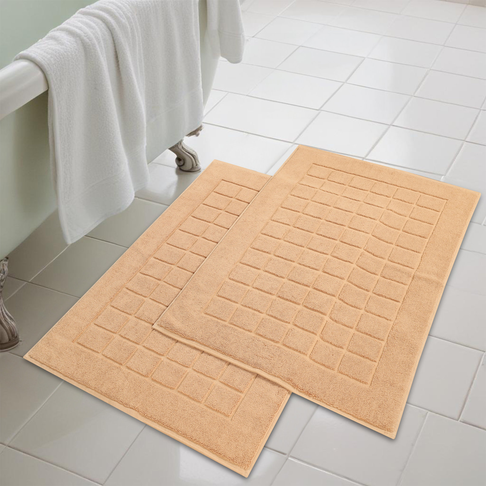 Cotton Bath Mat, Rust