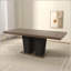 Table de salle à manger extensible pour 4 à 10 personnes, table de salle à manger en bois avec base à piédestal double robuste et grande table extensible moderne