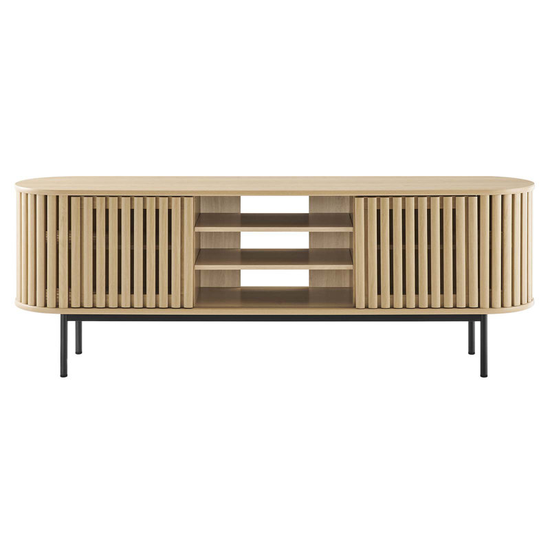 Fortitude 71" Oak TV Stand with Sliding Doors