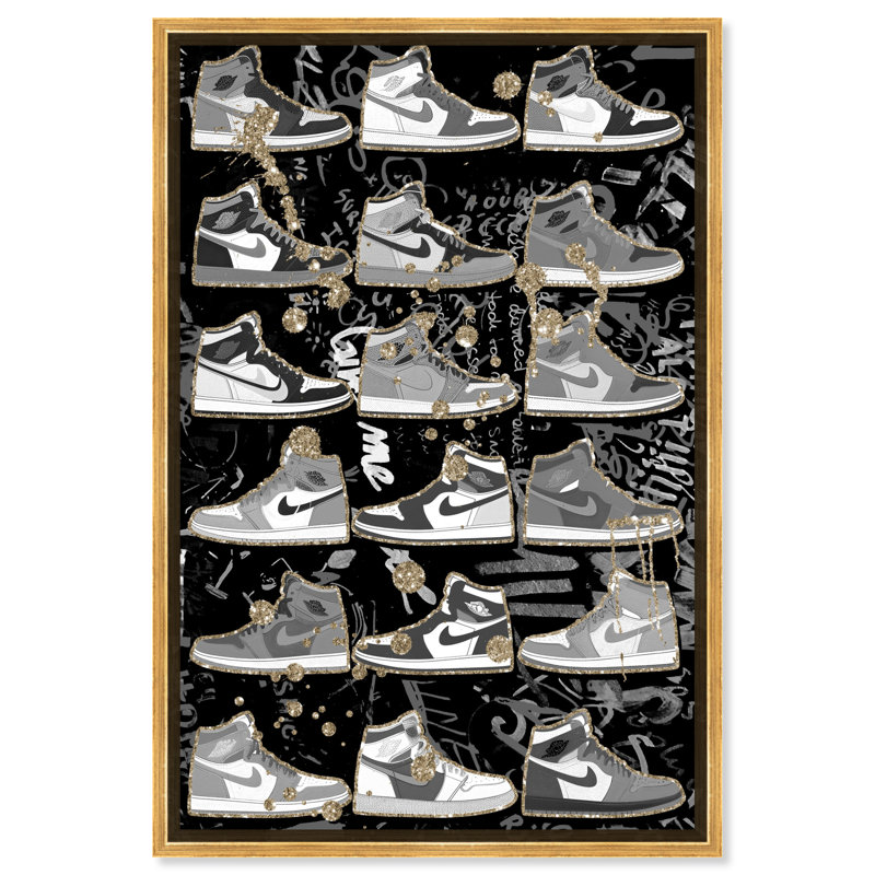 Sneaker 1 pièce Notoriart, Cadre doré, H 46 po x l 31 po