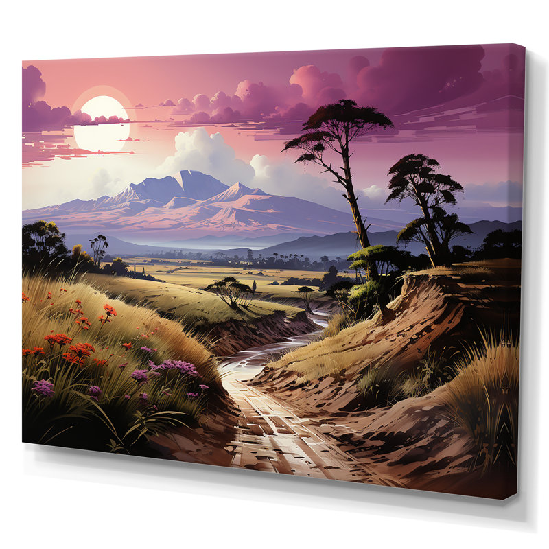 «Abstract Hawaii Palm Tree Sunset IV», reproduction sur toile, Toile tendue, H 34 po x l 44 po x P 1,5 po