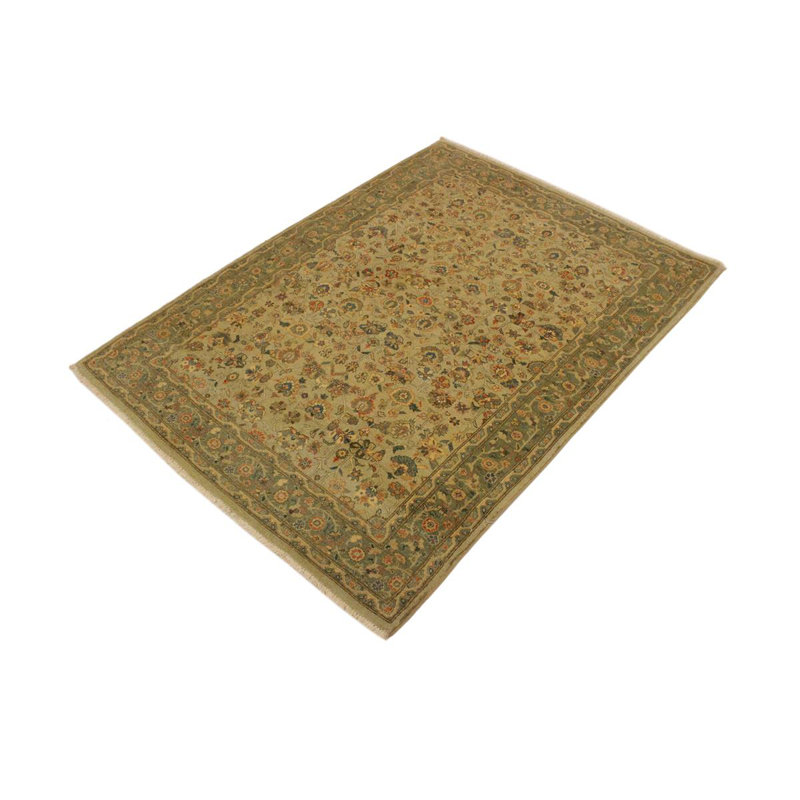 Tapis oriental brun et beige en laine noué à la main 4 pi 3 po x 5 pi 9 po Oriental