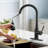 Single-Handle Pull-Down Kitchen Faucet with Deck Plate, 3-Function Spray Head, and 360-Degree Swivel Nozzle-94553828