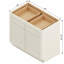 Armoire de base 42 po blanc doux prête à assembler avec portes en bois massif et tiroirs à queue d'aronde