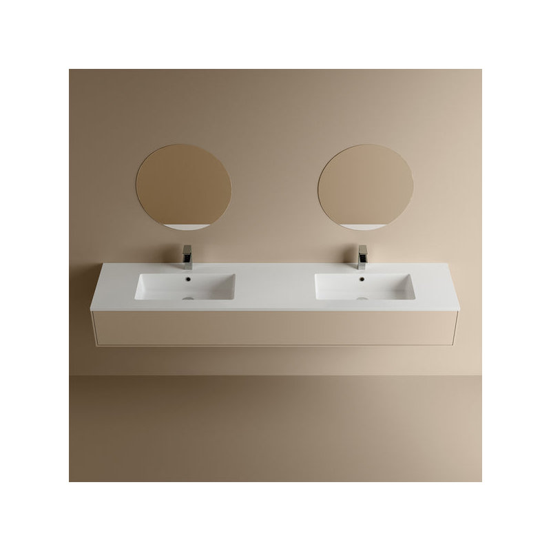 Meuble-lavabo double 55 po DAX Toscana, brillant