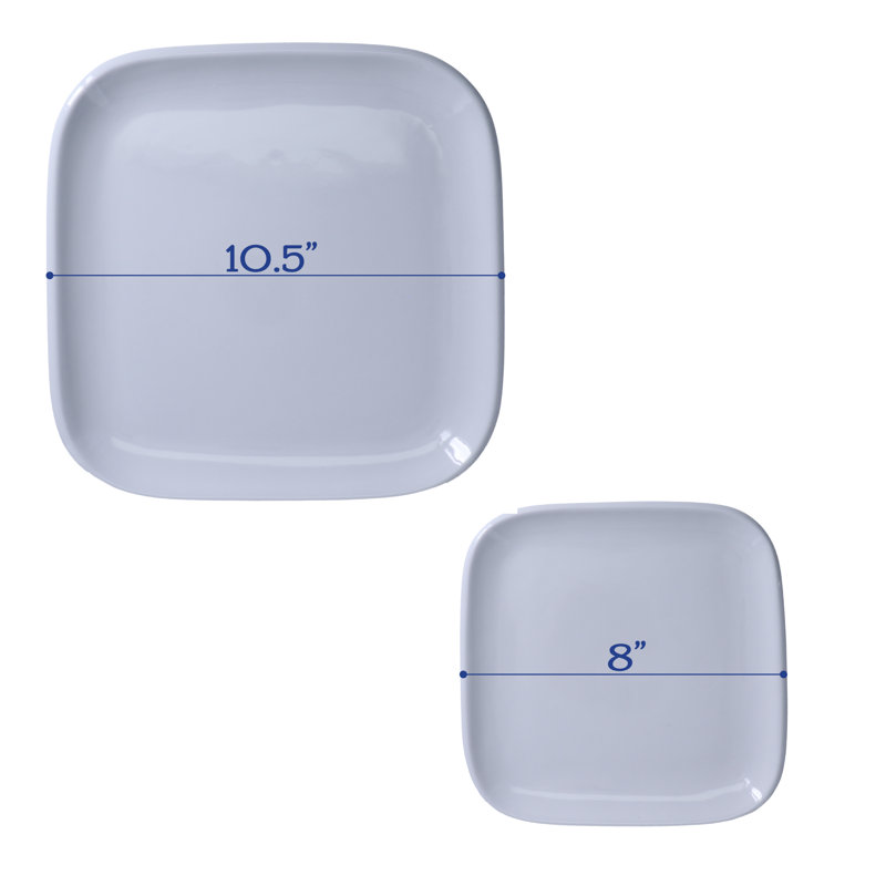 12-Piece, Impulse Square Dinnerware Set, White