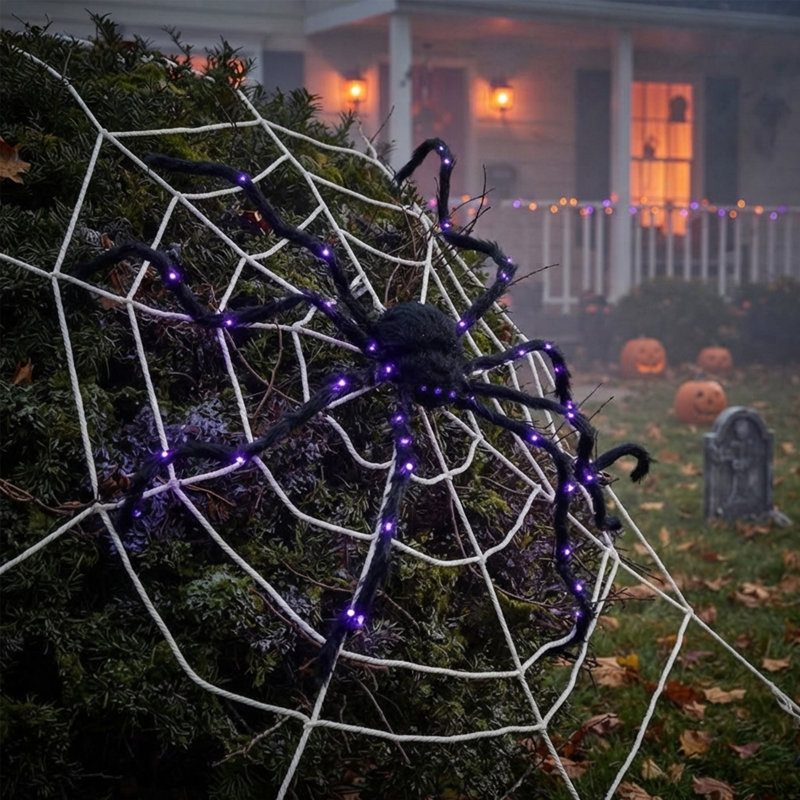 Décoration d'Halloween surdimensionnée 47,2 "surdimensionnée avec des pieds mauves brillants pliables