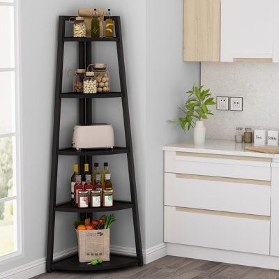 176cm H Steel Corner Bookcase