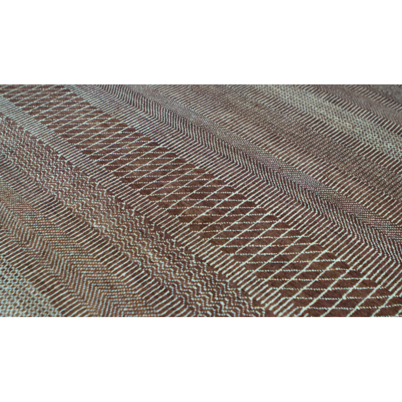 Tapis rouille et ivoire noué à la main de haute qualité