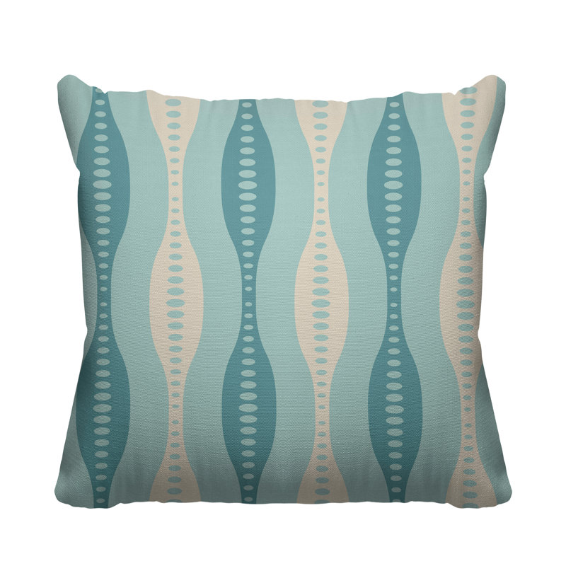 Housse et insert de coussin carré d'extérieur Jasmine, L 15 po x H 15 po, Turquoise