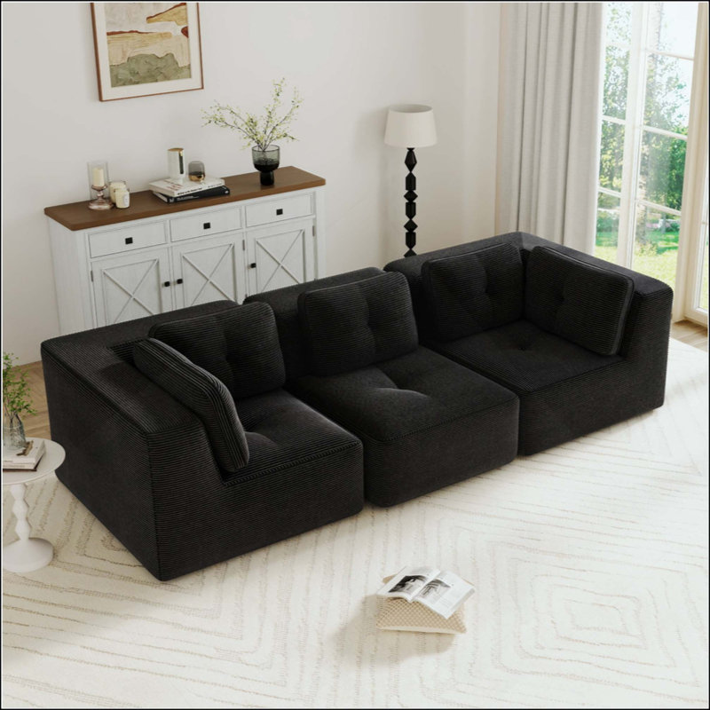 Canapé modulaire Boneless, Noir