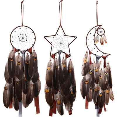 3-piece Dream Catcher Wall Decor Brown