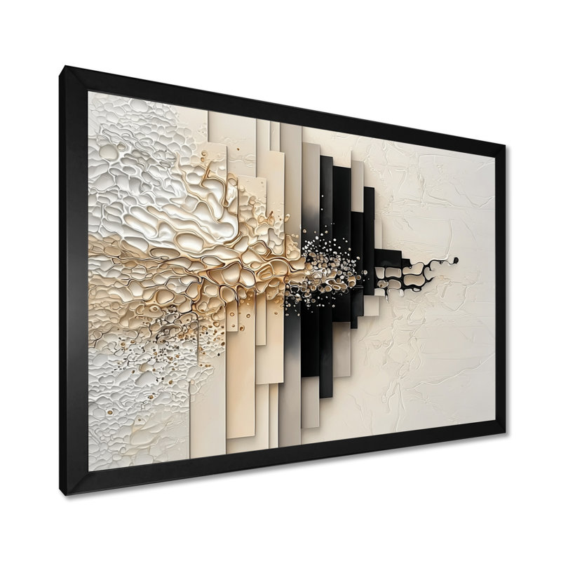 Composition avec des formes de suprémaciste abstrait - impression abstraite de suprématisme, 12" H x 20" W, Black