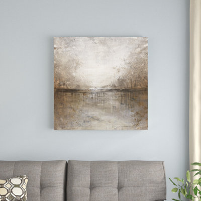 «Soft Square Landscape White Drips», reproduction d'art sur toile tendue