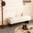 Rectangular Upholstered Tufted Linen Fabric Ottoman Bench