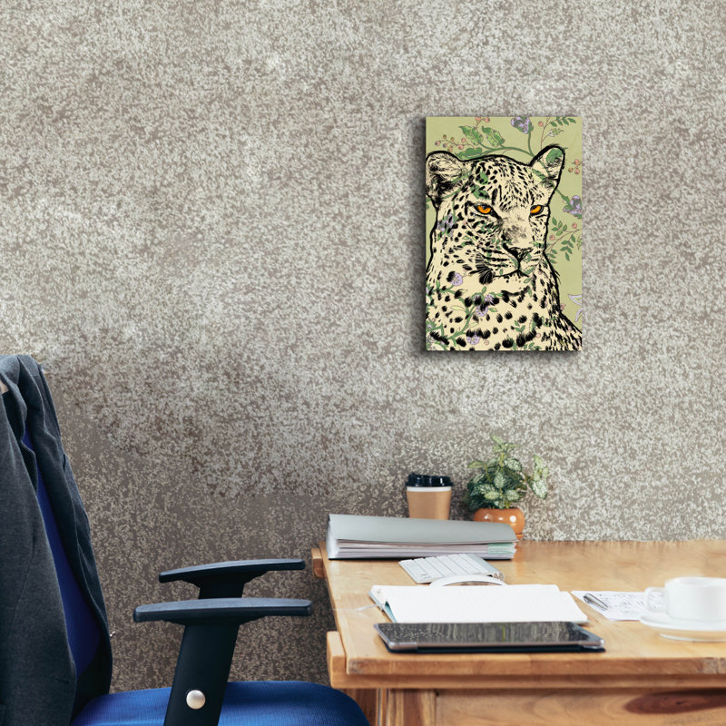 «Papier peint Jaguar» par Dean Russo, art mural sur toile, H 18 po x l 12 po x P 0,75 po