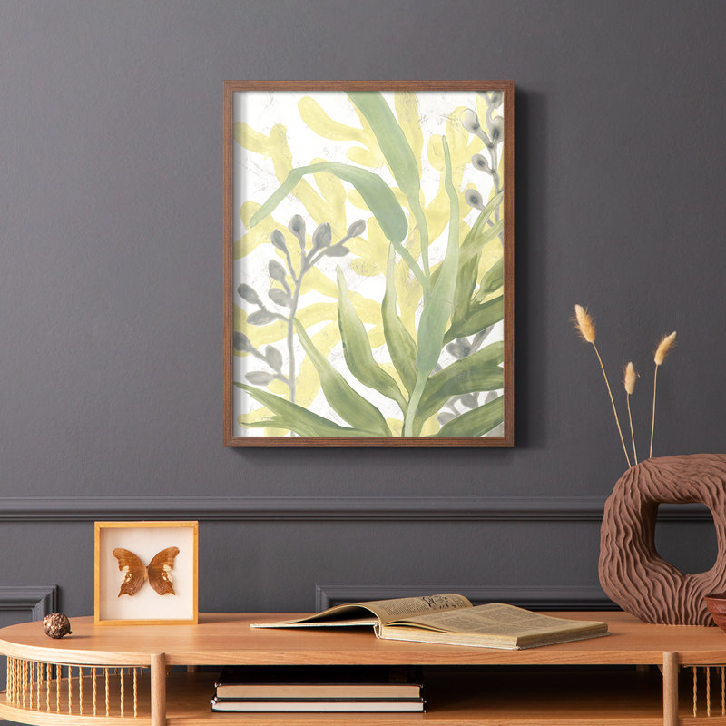Sea Grass Fresco I, reproduction encadrée - bois massif
