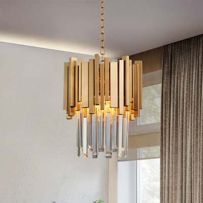 Luminaire suspendu unique à 1 lumière avec accents de cristal Derise