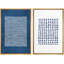Bleu marine, blanc, collage géométrique à pois, images murales de forme abstraite, art moderne, bureau nordique - ensemble de 2 reproductions sur toile flottante-98554035-98554036