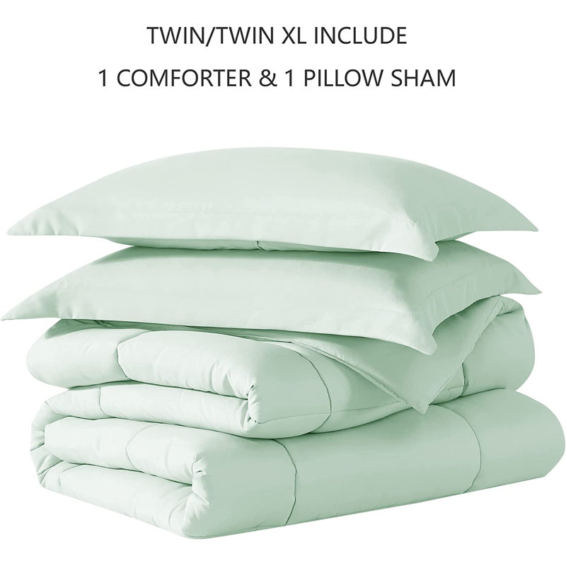Ensemble d'édredon en microfibre , Édredon pour lit simple + 1 taie décorative stan, Menthe