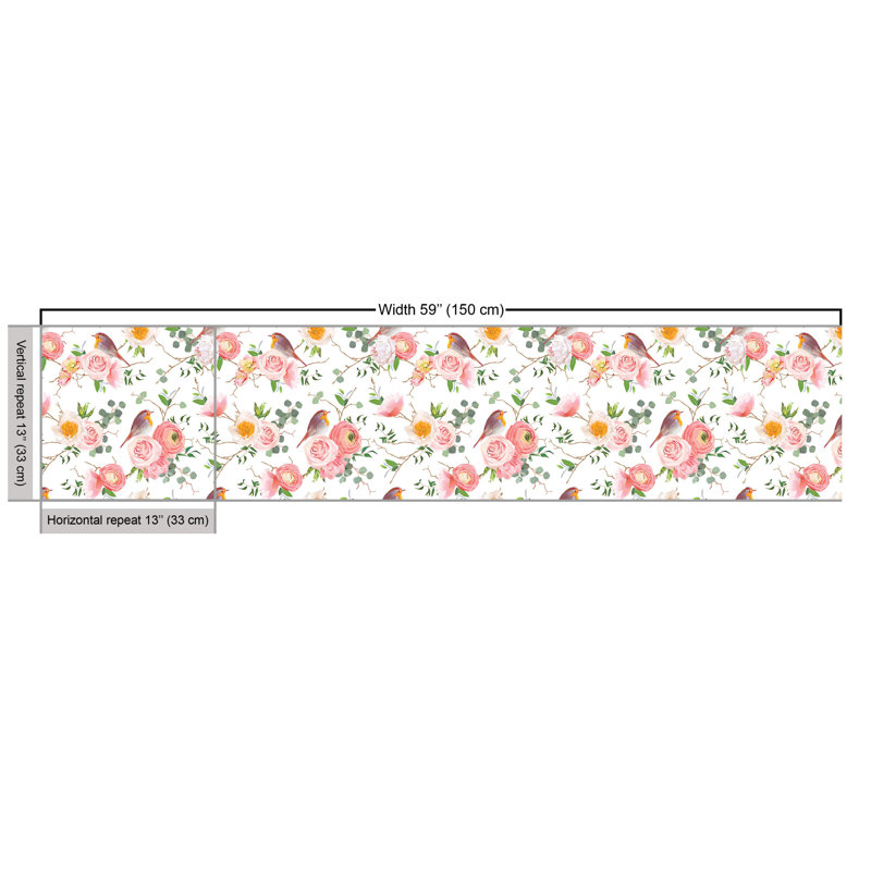 Charlieboy Print of Rose Floral Romantic Feminine Spring Pastel Tone Forest Elements Multi-Purpose Fabric