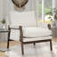 Fauteuil Mid-Century moderne en velours, blanc-1185302667